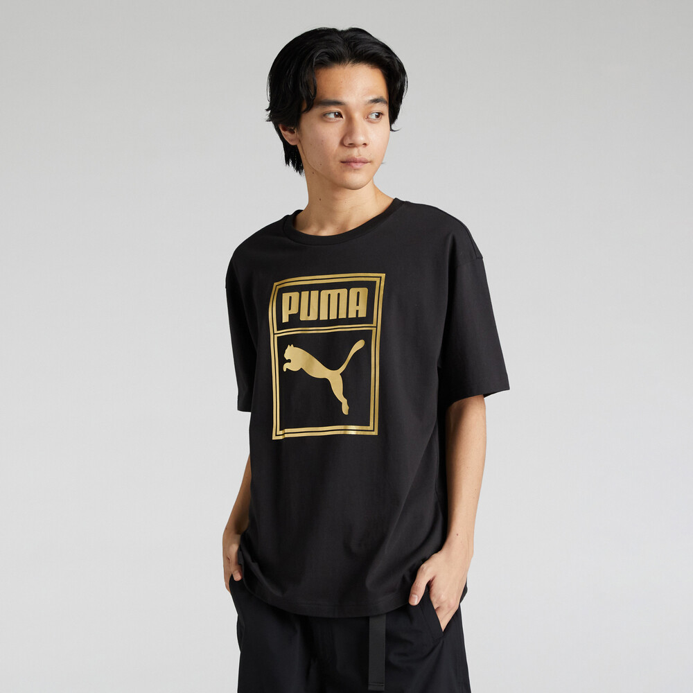 PUMA 基本系列ESS Metallic圖樣短袖T恤 男性