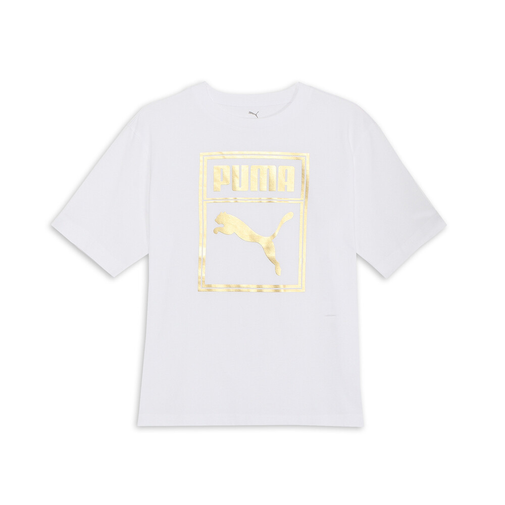 PUMA 基本系列ESS Metallic圖樣短袖T恤 男性