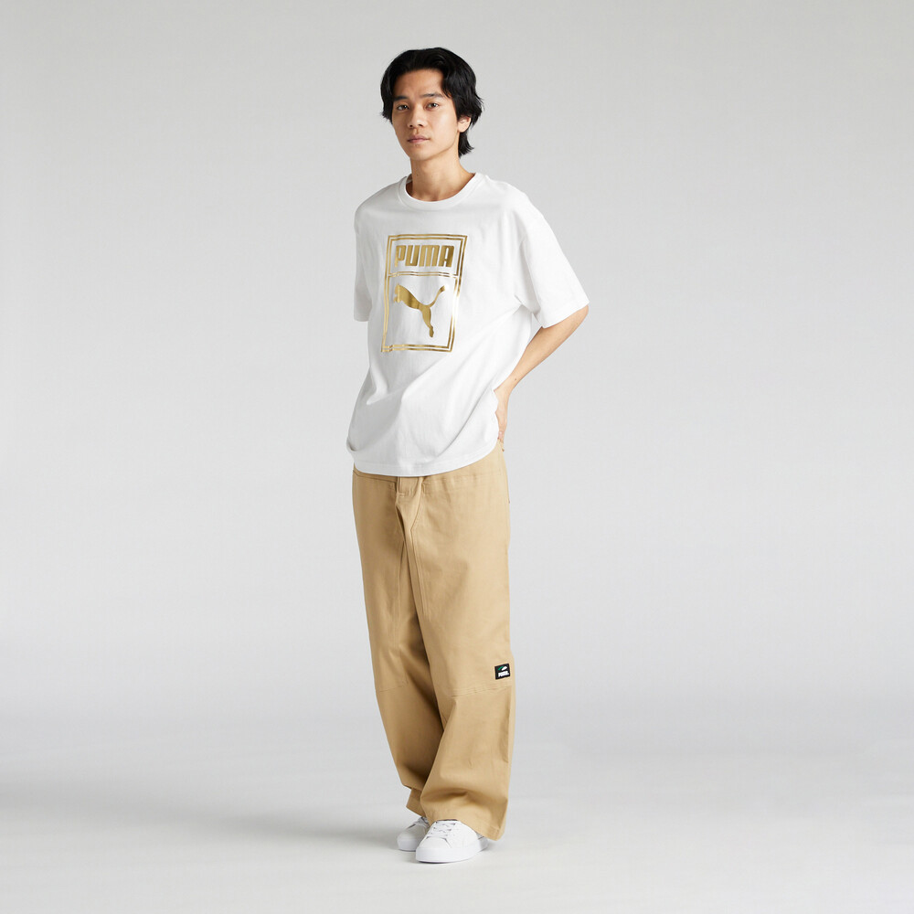 PUMA 基本系列ESS Metallic圖樣短袖T恤 男性