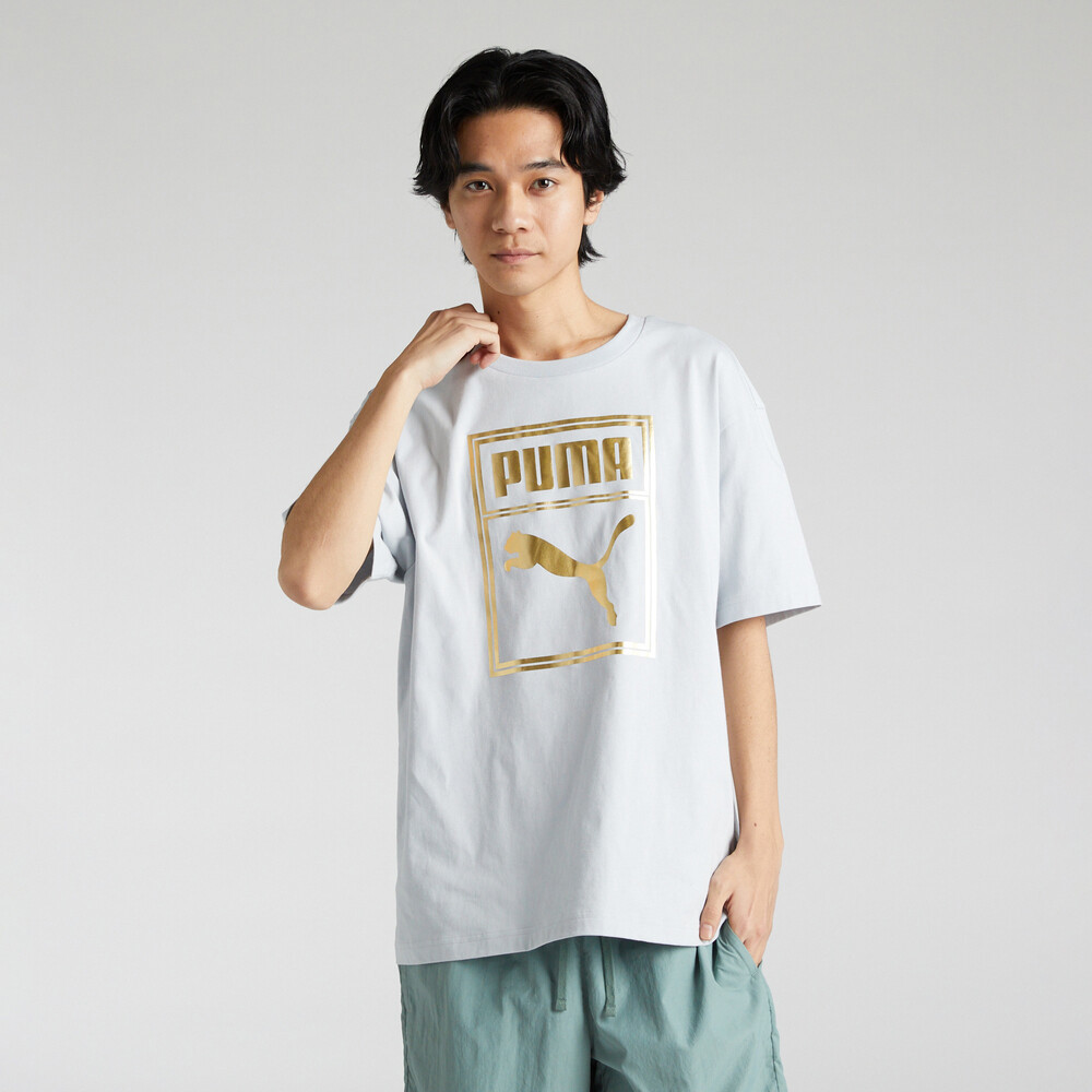 PUMA 基本系列ESS Metallic圖樣短袖T恤 男性
