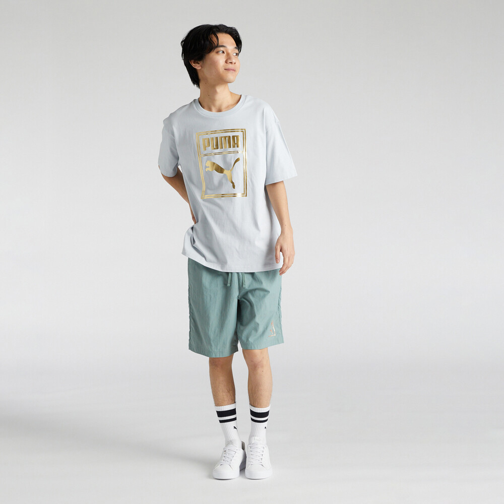 PUMA 基本系列ESS Metallic圖樣短袖T恤 男性