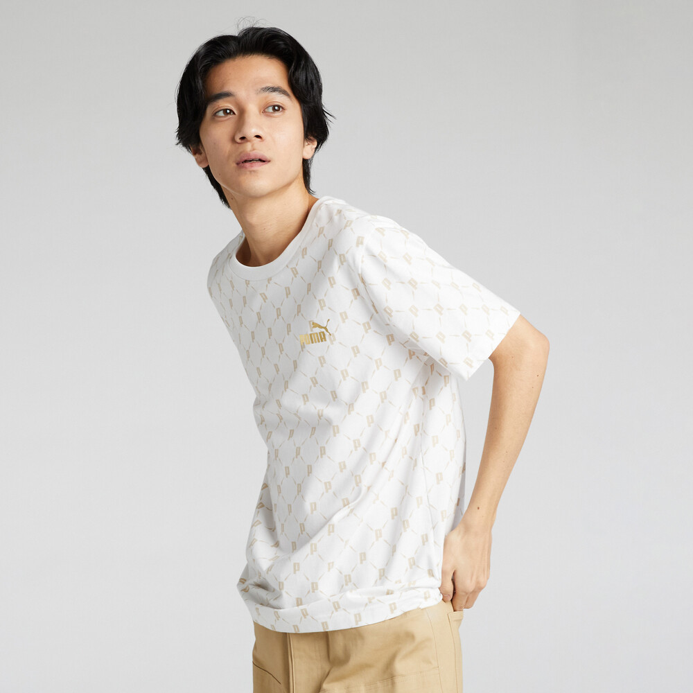 PUMA 基本系列ESS Metallic印花短袖T恤 男性