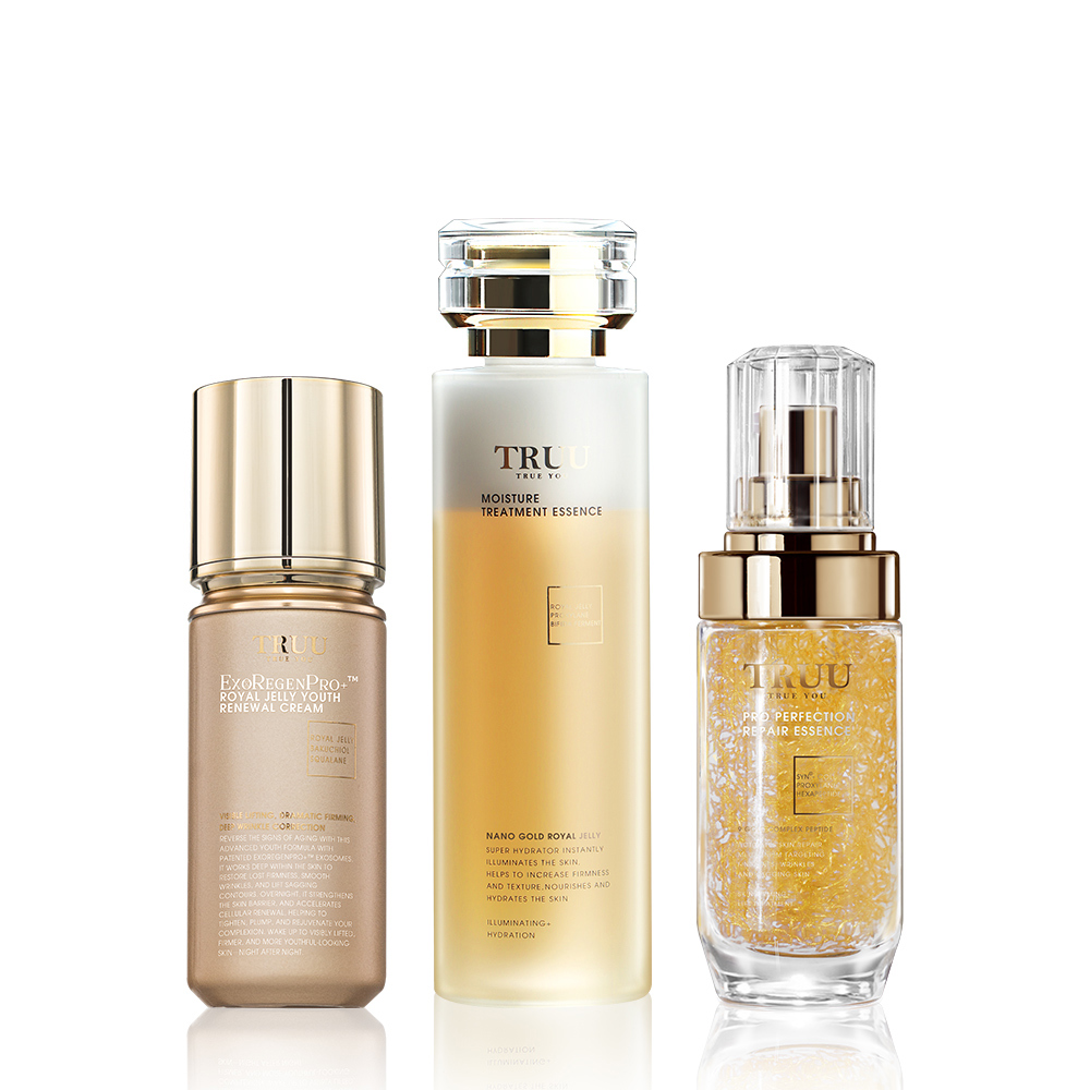 蜂王乳外泌體青春再生乳液【佩甄．小嫻推薦】+蜂王乳極潤修護精華露+黃金胜肽賦活精華