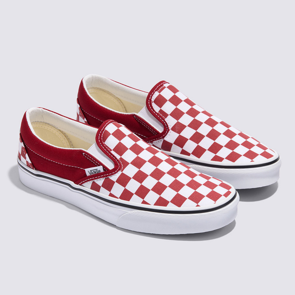 Classic Slip-On 紅色棋盤格滑板鞋