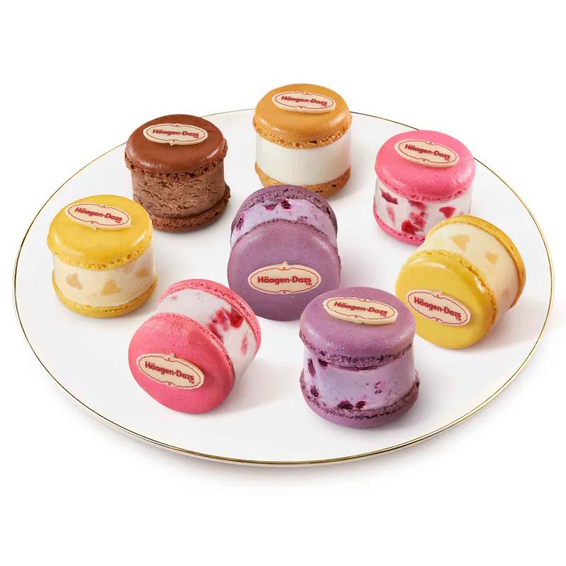 【哈根達斯 Haagen-Dazs】馬卡龍冰淇淋禮盒8入(冰淇淋口味：草莓*2/藍莓*2/芒果*2/香草*1/比利時巧克力*1)