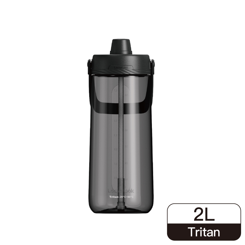 樂扣樂扣大容量手提水壺2L/透黑色(ABF795LBLK)