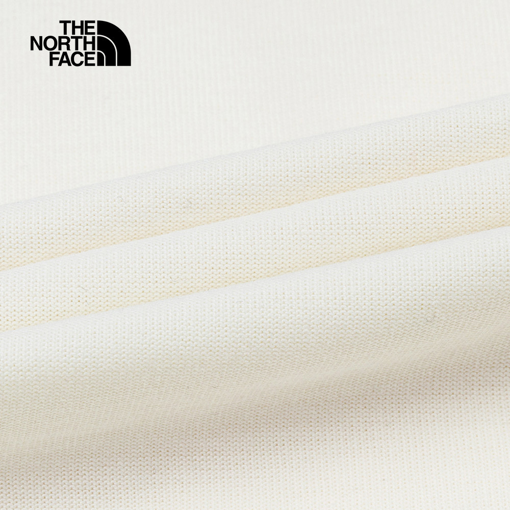 The North Face北面男女款米白色吸濕排汗趣味印花短袖T恤｜8GZ1QLI