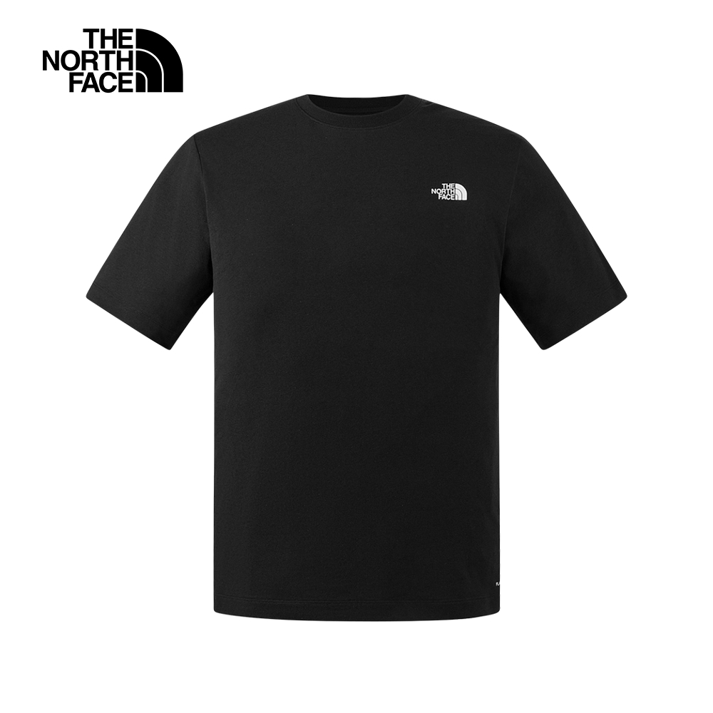 The North Face北面男女款黑色吸濕排汗戶外山川印花短袖T恤｜8GZ2JK3