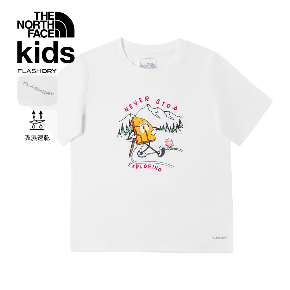 The North Face北面兒童白色吸濕排汗可愛印花短袖T恤｜8GZAFN4