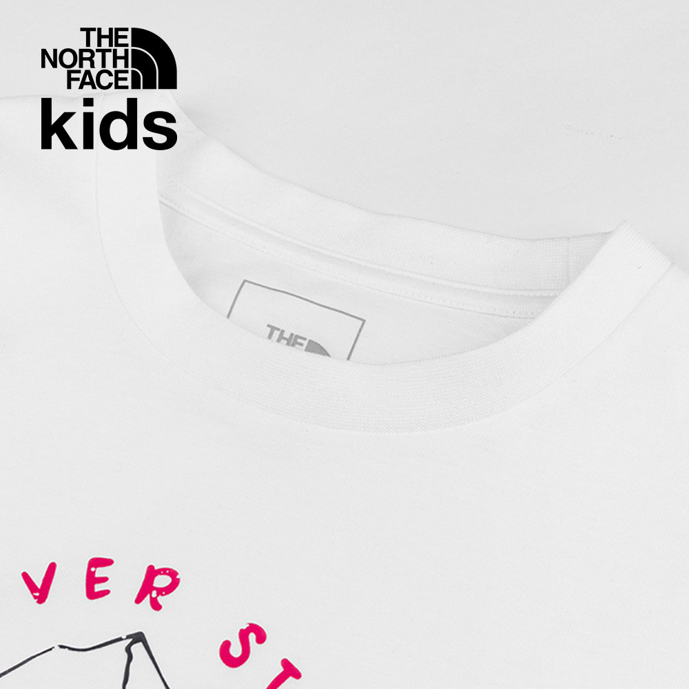 The North Face北面兒童白色吸濕排汗可愛印花短袖T恤｜8GZAFN4