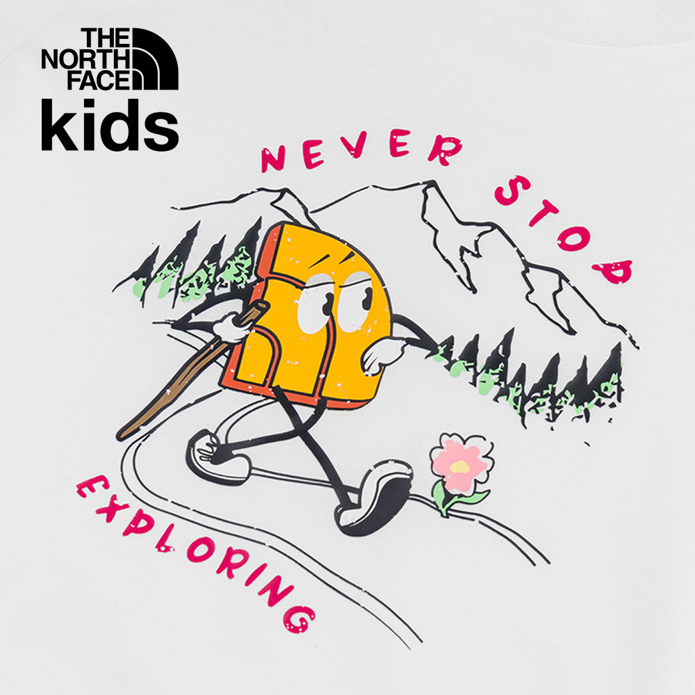 The North Face北面兒童白色吸濕排汗可愛印花短袖T恤｜8GZAFN4