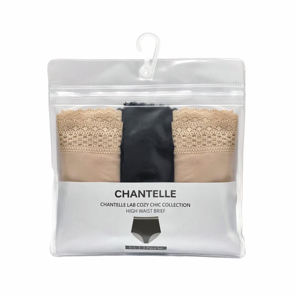 限量加購【Chantelle Lab】三角高腰內褲3件組>S-L>2膚1黑(17OC7_00Q/011)【Cozy Chic】