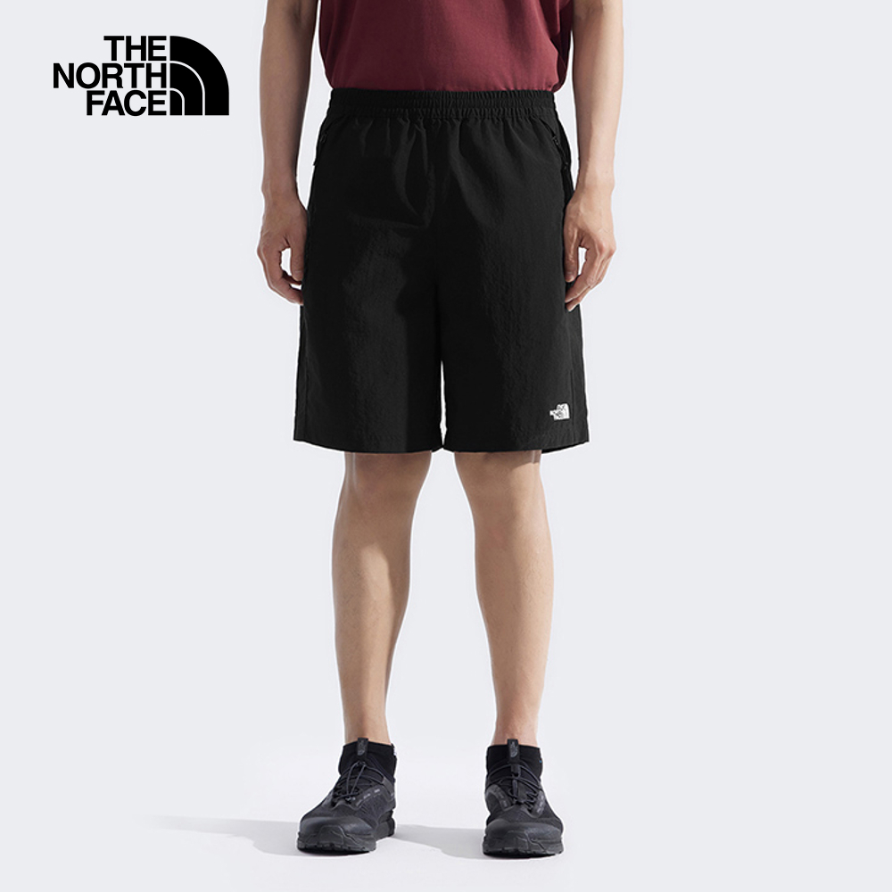 The North Face北面男款黑色UPF防曬短褲｜8BWPJK3