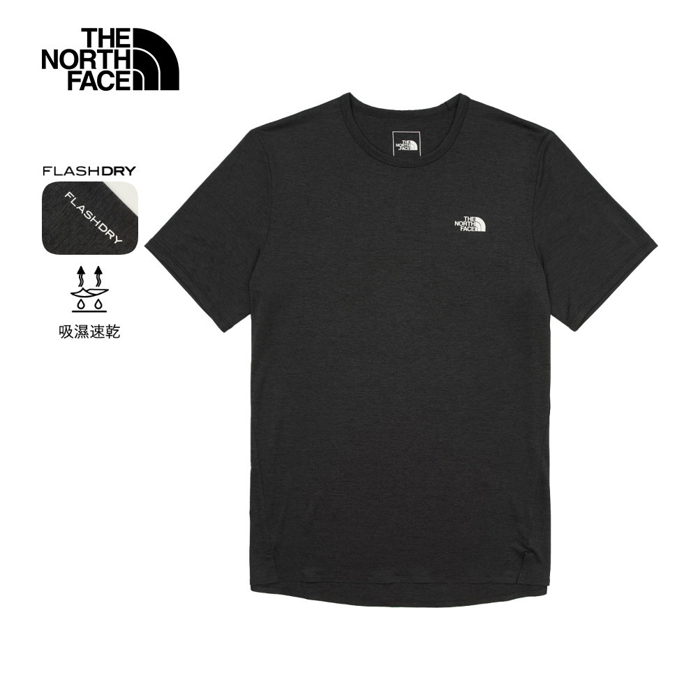 The North Face北面男款黑色吸濕排汗短袖T恤｜8BYJJK3