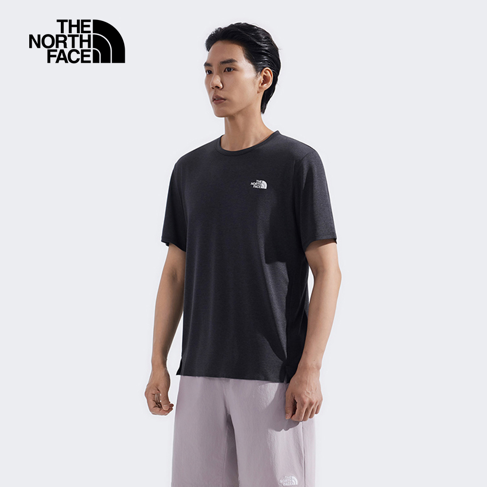The North Face北面男款黑色吸濕排汗短袖T恤｜8BYJJK3
