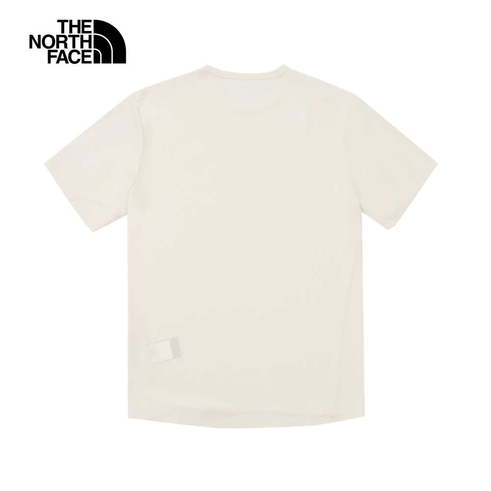 The North Face北面男款米白色吸濕排汗短袖T恤｜8BYJQLI