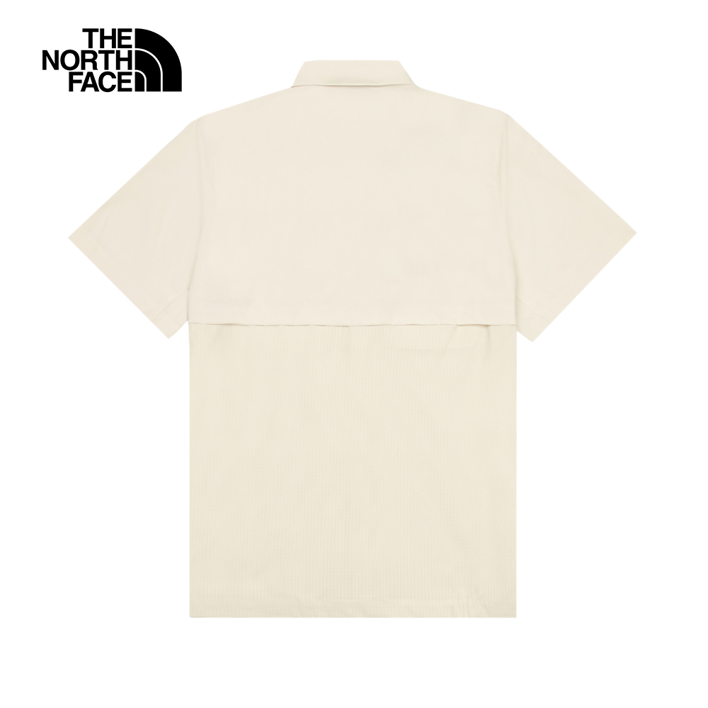 The North Face北面男款米白色UPF防曬短袖襯衫｜8DG0QLI
