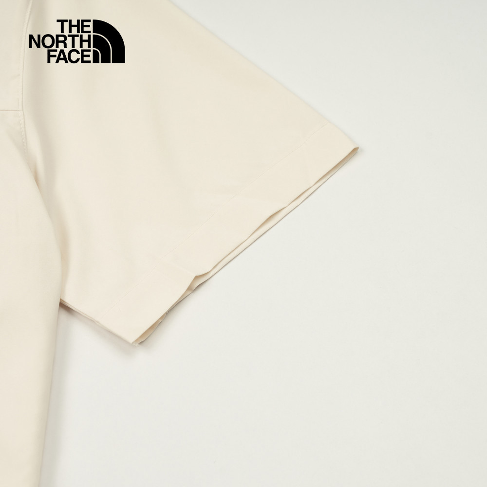 The North Face北面男款米白色UPF防曬短袖襯衫｜8DG0QLI