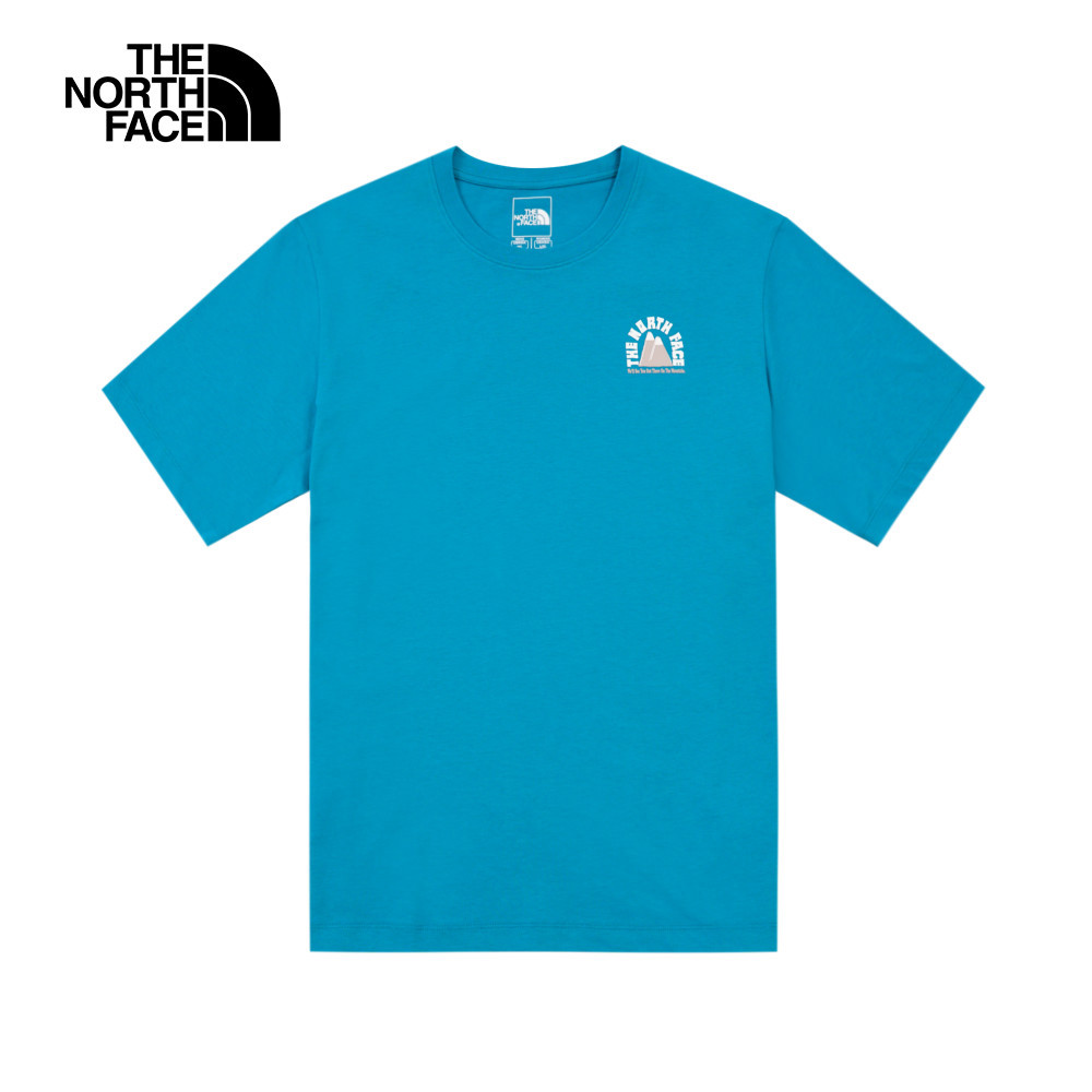 The North Face北面男女款藍色舒適透氣短袖T恤｜8DBY6HO