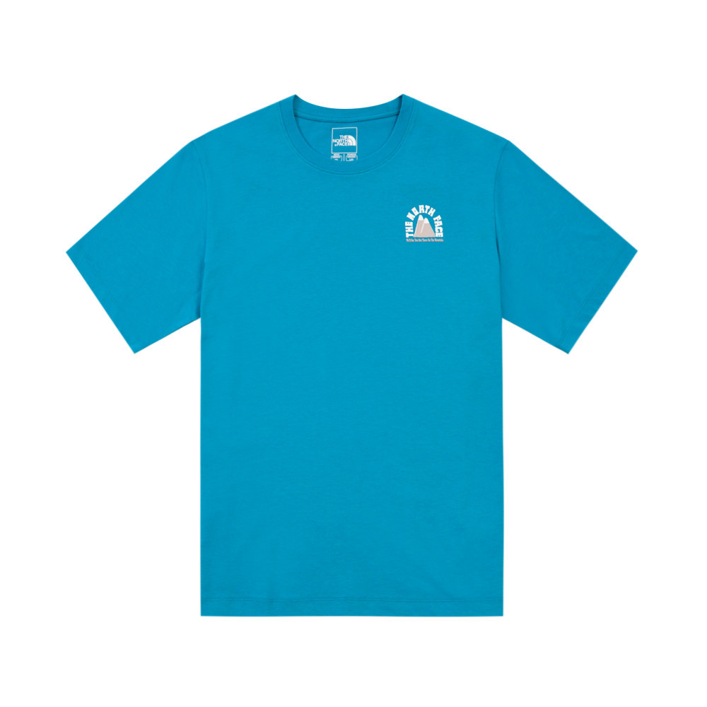 The North Face北面男女款藍色舒適透氣短袖T恤｜8DBY6HO