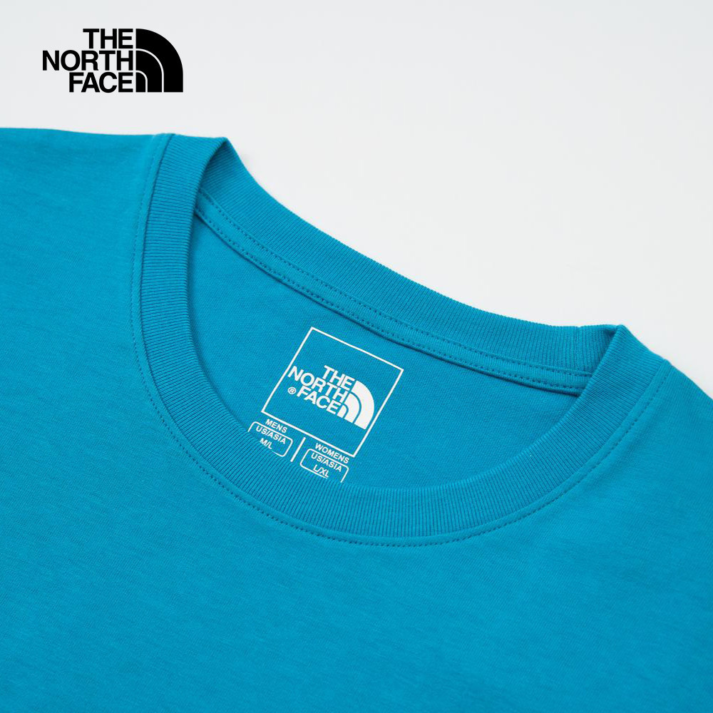 The North Face北面男女款藍色舒適透氣短袖T恤｜8DBY6HO