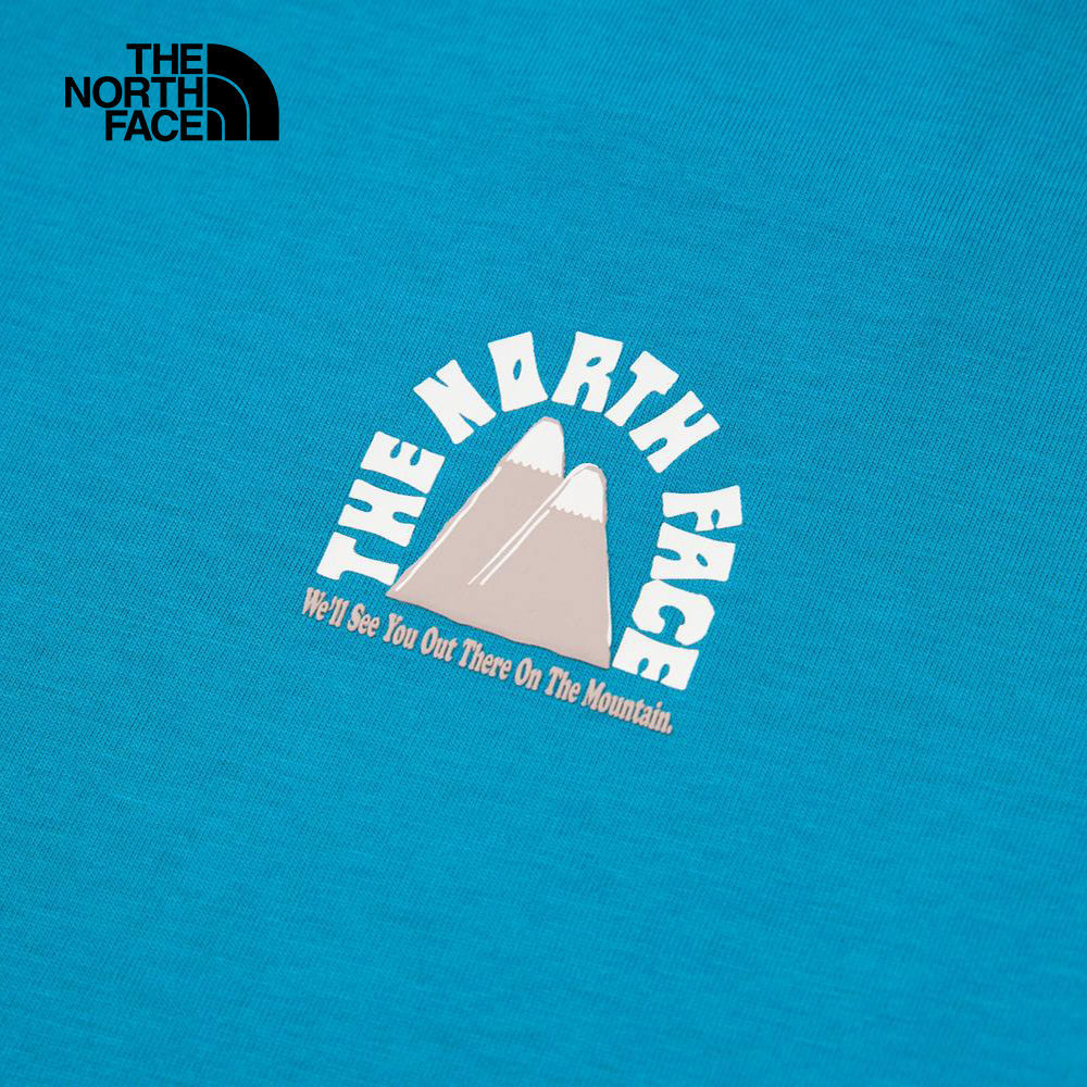 The North Face北面男女款藍色舒適透氣短袖T恤｜8DBY6HO