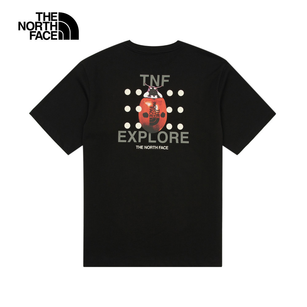 The North Face北面男女款黑色純棉大尺寸瓢蟲印花短袖T恤｜8DBZJK3