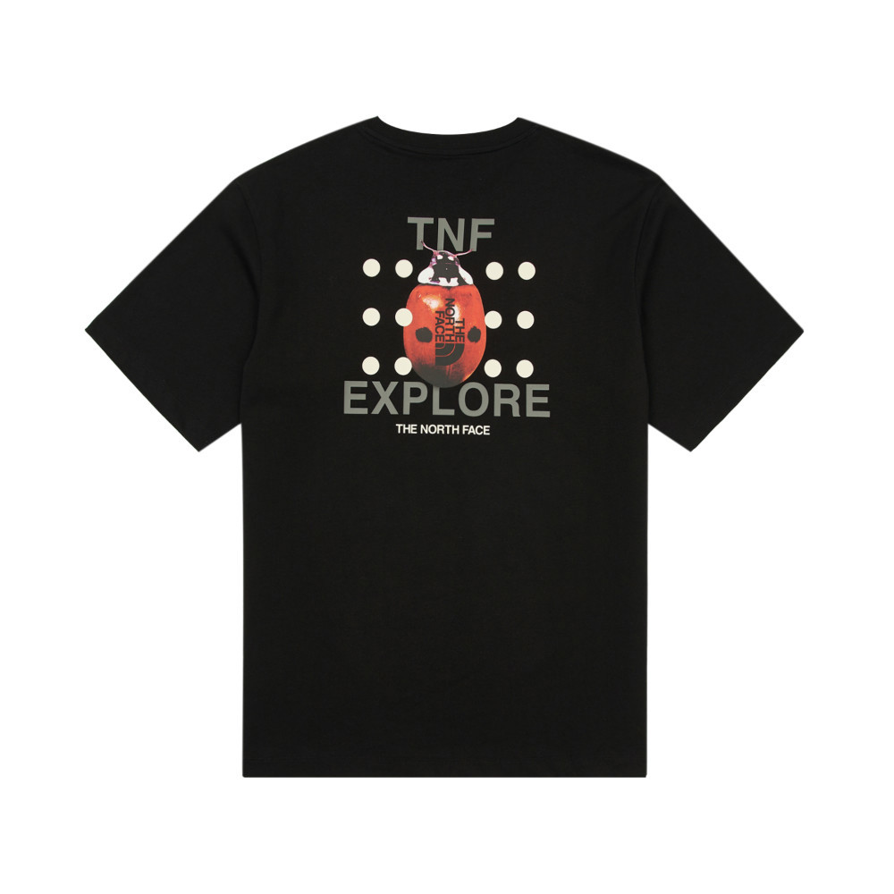 The North Face北面男女款黑色純棉大尺寸瓢蟲印花短袖T恤｜8DBZJK3
