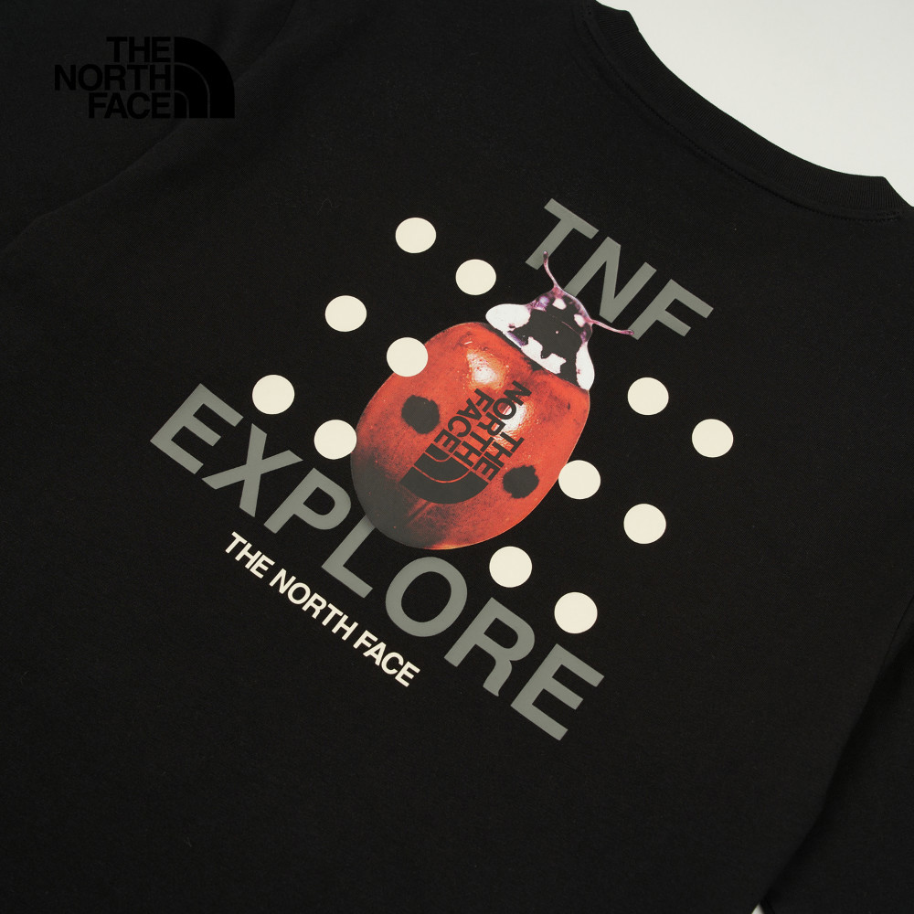 The North Face北面男女款黑色純棉大尺寸瓢蟲印花短袖T恤｜8DBZJK3