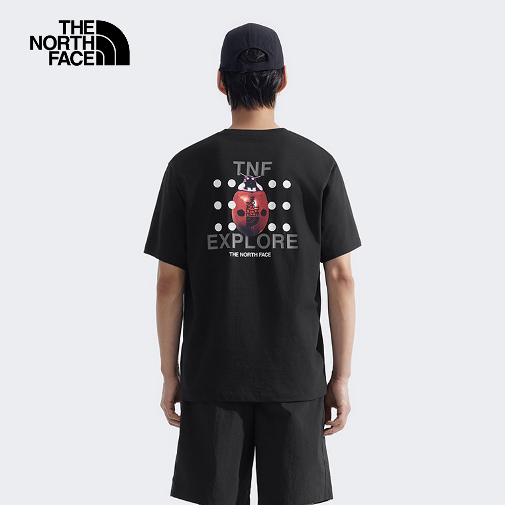 The North Face北面男女款黑色純棉大尺寸瓢蟲印花短袖T恤｜8DBZJK3