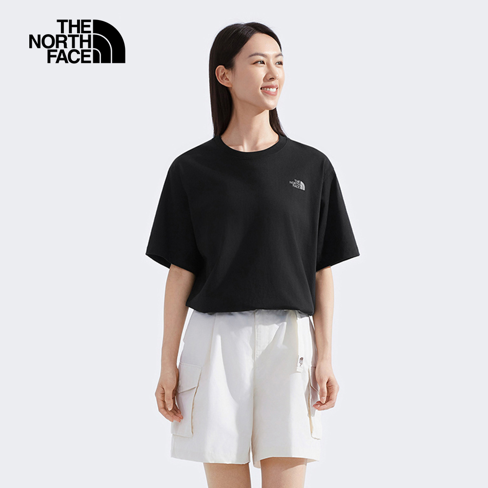 The North Face北面男女款黑色純棉大尺寸瓢蟲印花短袖T恤｜8DBZJK3