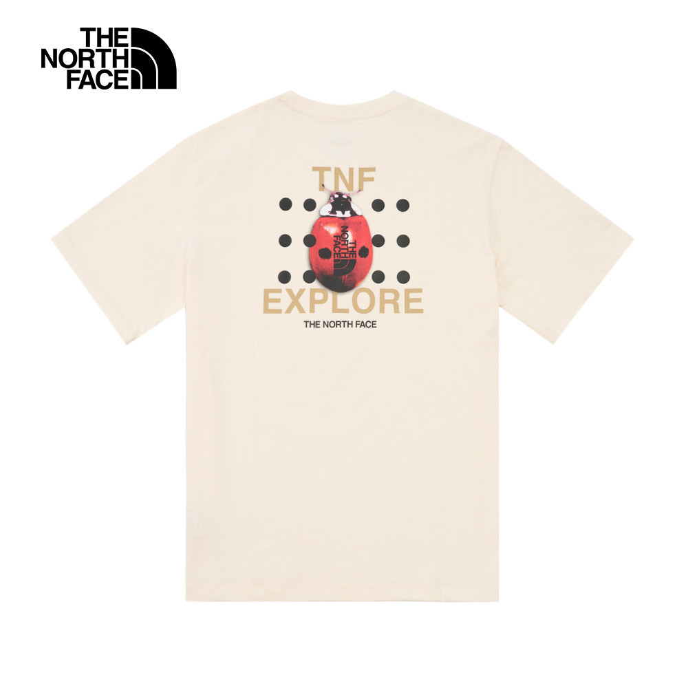 The North Face北面男女款米白色純棉大尺寸瓢蟲印花短袖T恤｜8DBZQLI