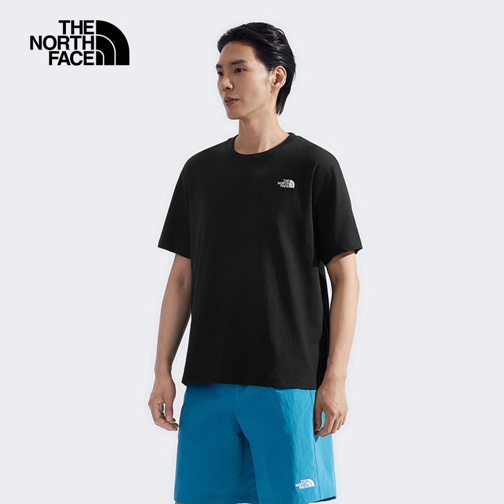 The North Face北面男女款黑色純棉大尺寸蝴蝶印花短袖T恤｜8DC0JK3