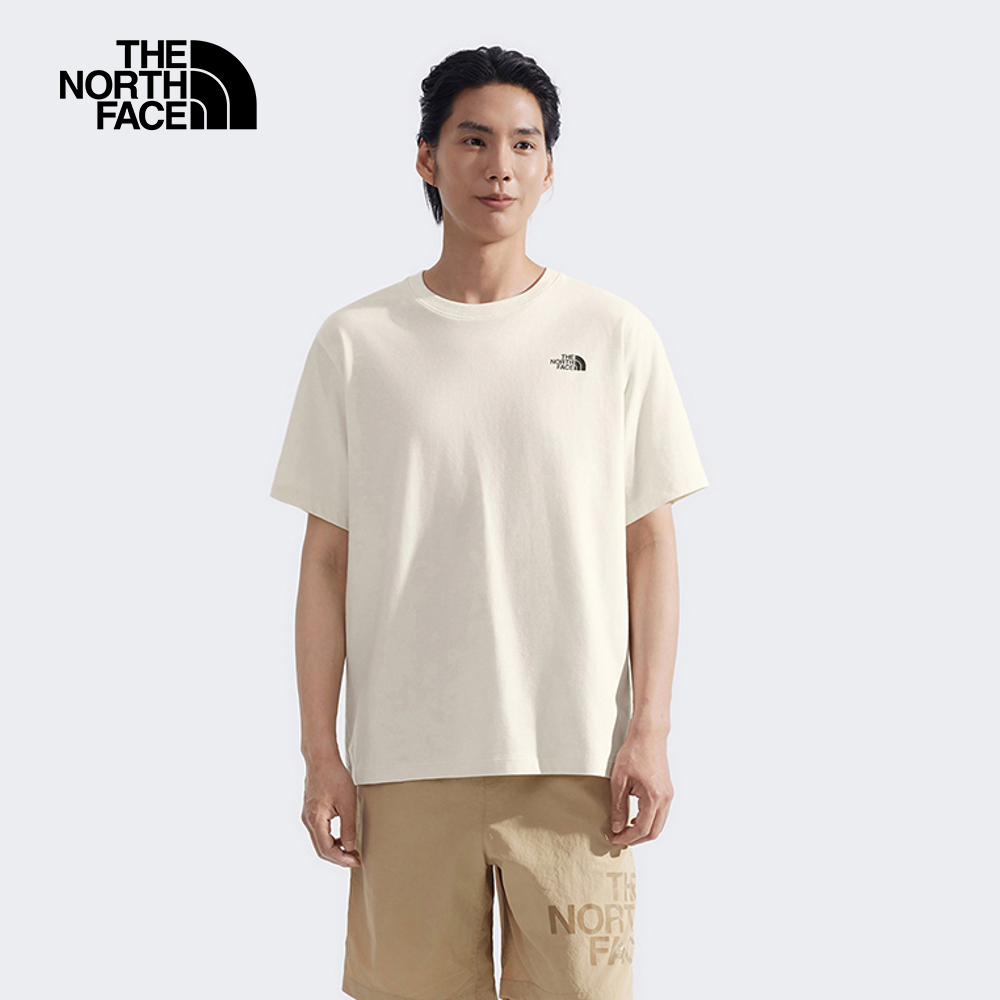 The North Face北面男女款米白色純棉大尺寸蝴蝶印花短袖T恤｜8DC0QLI