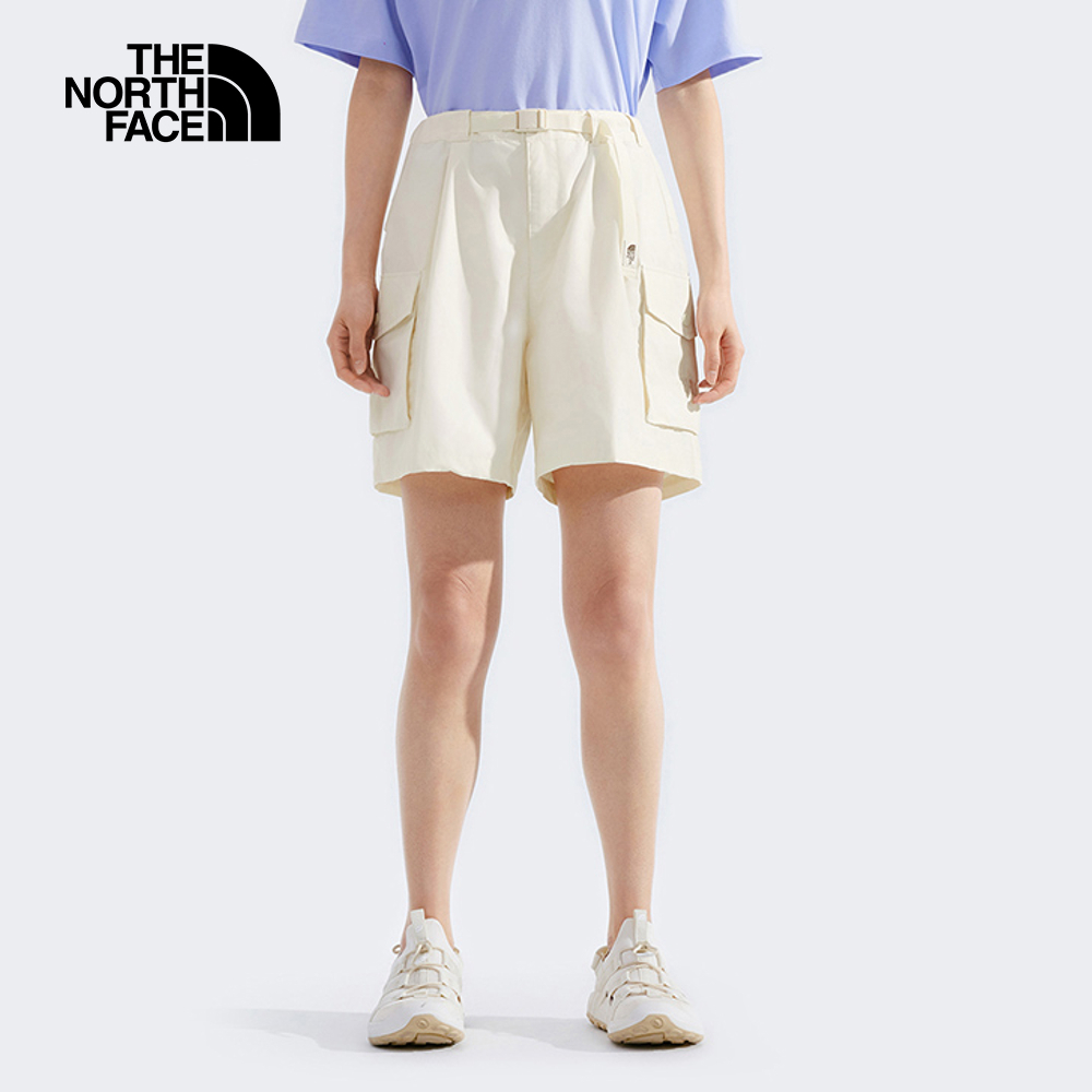 The North Face北面女款米白色WindWall防風短褲｜8C58QLI