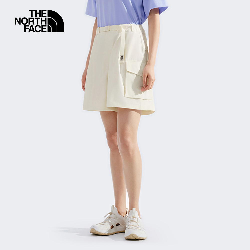 The North Face北面女款米白色WindWall防風短褲｜8C58QLI