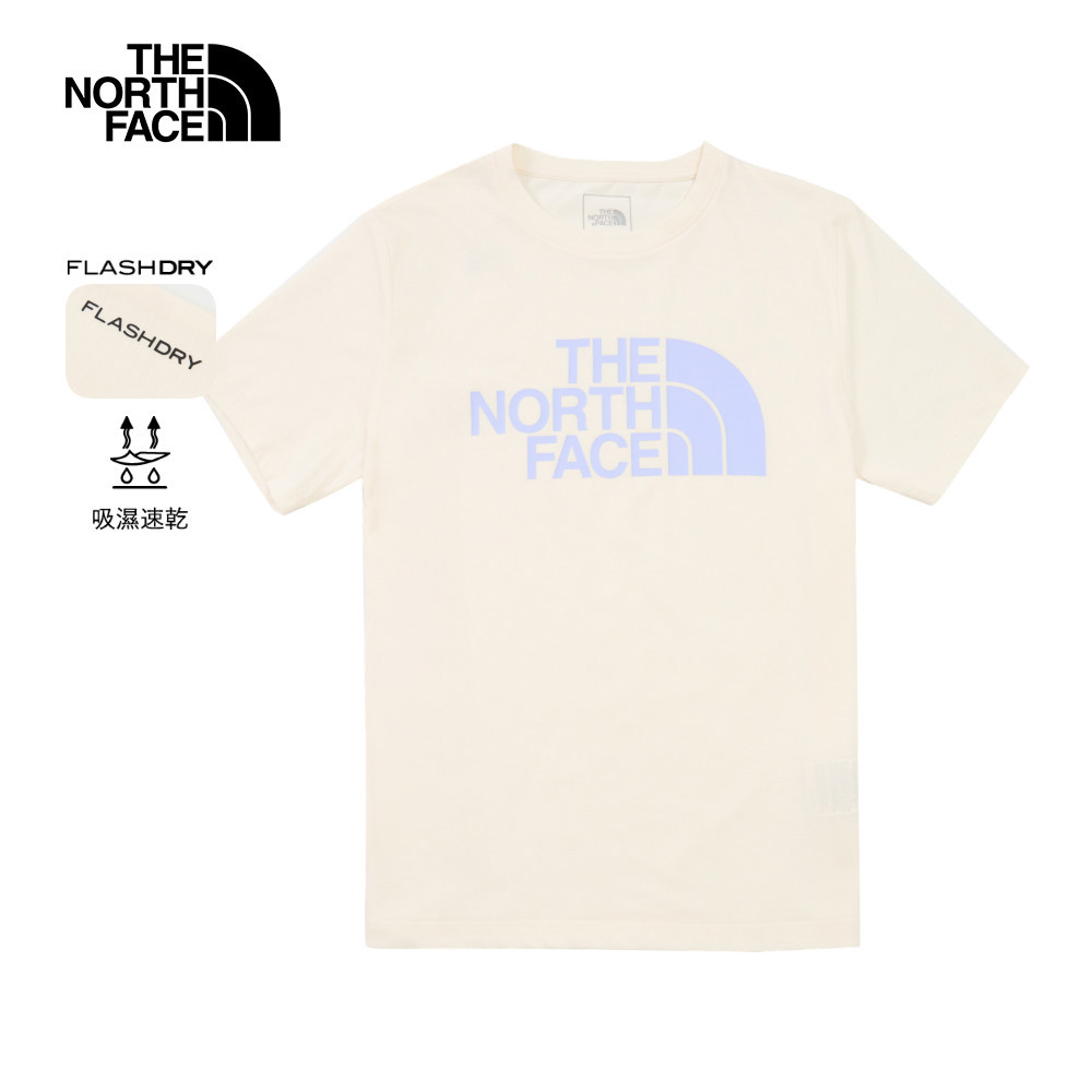 The North Face北面女款米白色吸濕排汗短袖T恤｜8CK9QLI