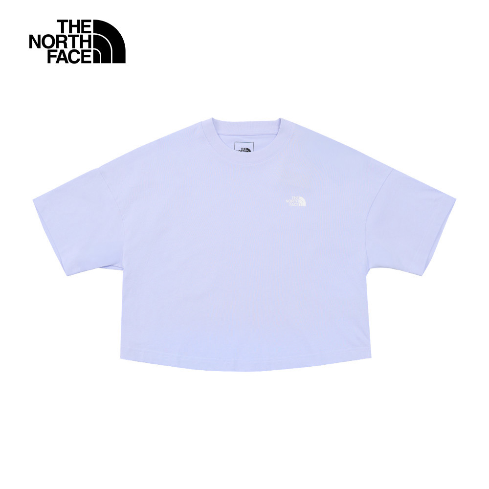 The North Face北面女款紫色純棉大尺寸花卉印花短袖T恤｜8DCF0VI