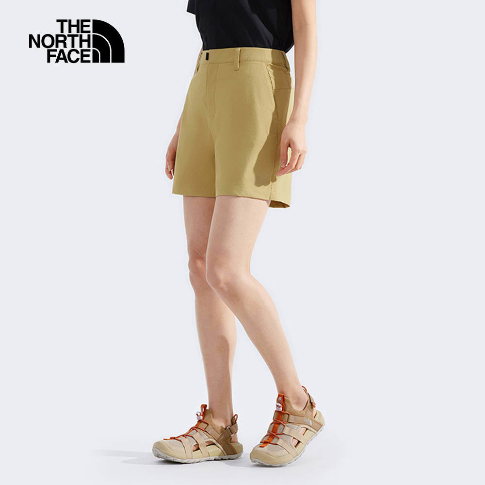 The North Face北面女款卡其色DWR防潑水短褲｜8DFMLK5