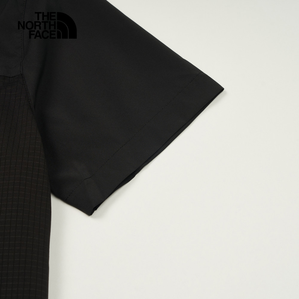 The North Face北面女款黑色UPF防曬短袖襯衫｜8DFRJK3