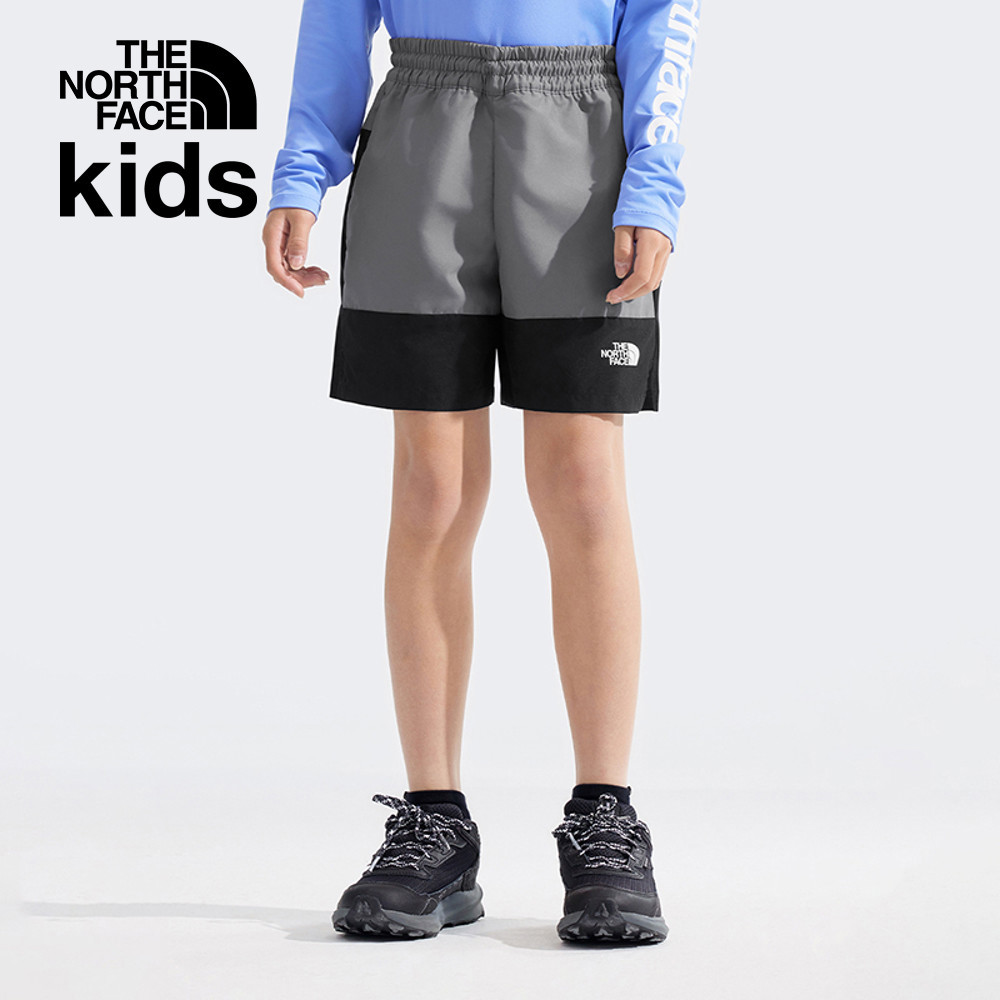 The North Face北面兒童灰黑拼接DWR防潑水短褲｜8BE89Y7