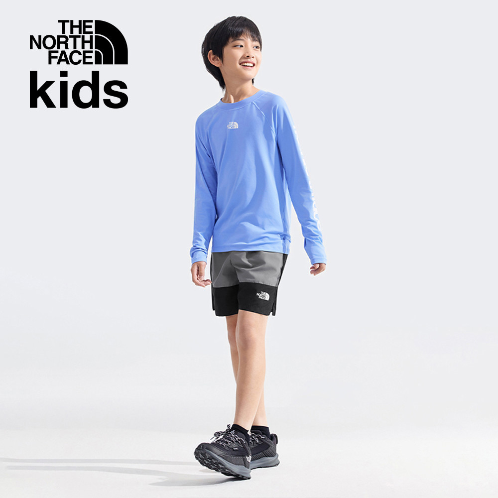 The North Face北面兒童灰黑拼接DWR防潑水短褲｜8BE89Y7