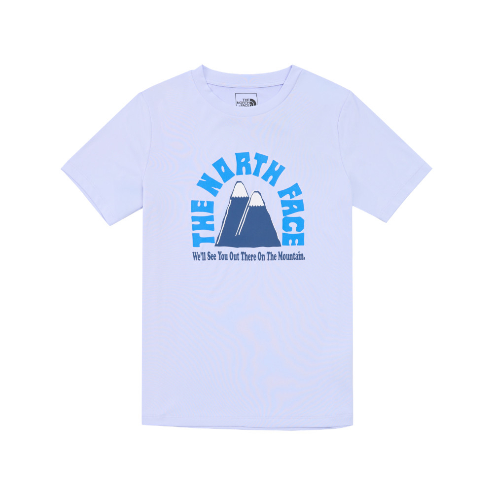 The North Face北面兒童紫色UPF防曬山脈印花短袖T恤｜8DD20VI