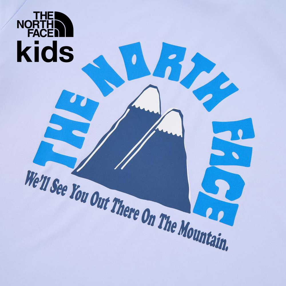 The North Face北面兒童紫色UPF防曬山脈印花短袖T恤｜8DD20VI
