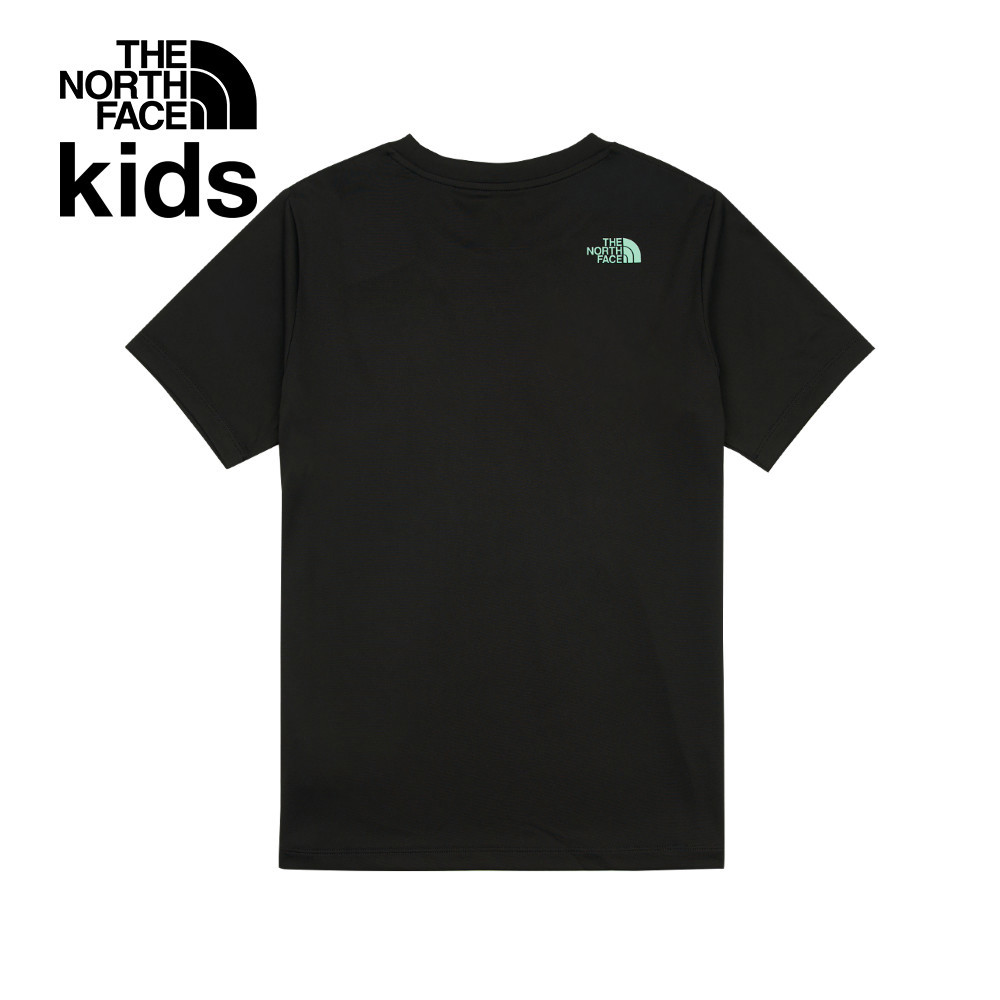 The North Face北面兒童黑色UPF防曬山脈印花短袖T恤｜8DD2JK3