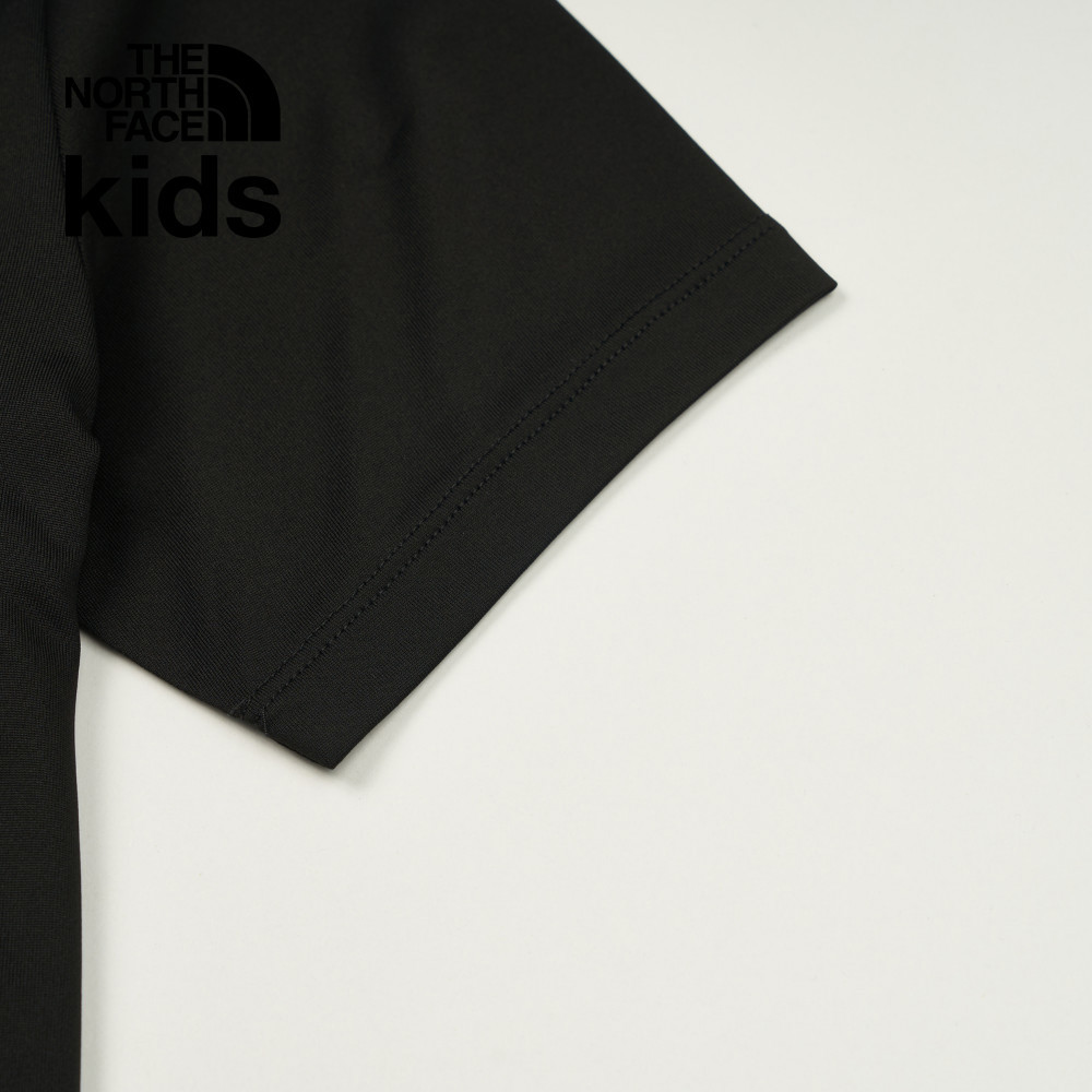The North Face北面兒童黑色UPF防曬山脈印花短袖T恤｜8DD2JK3