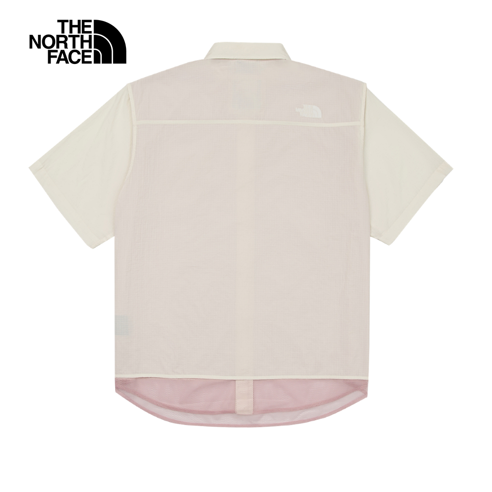 UE男款米白色舒適透氣短袖襯衫｜8CKPQLI