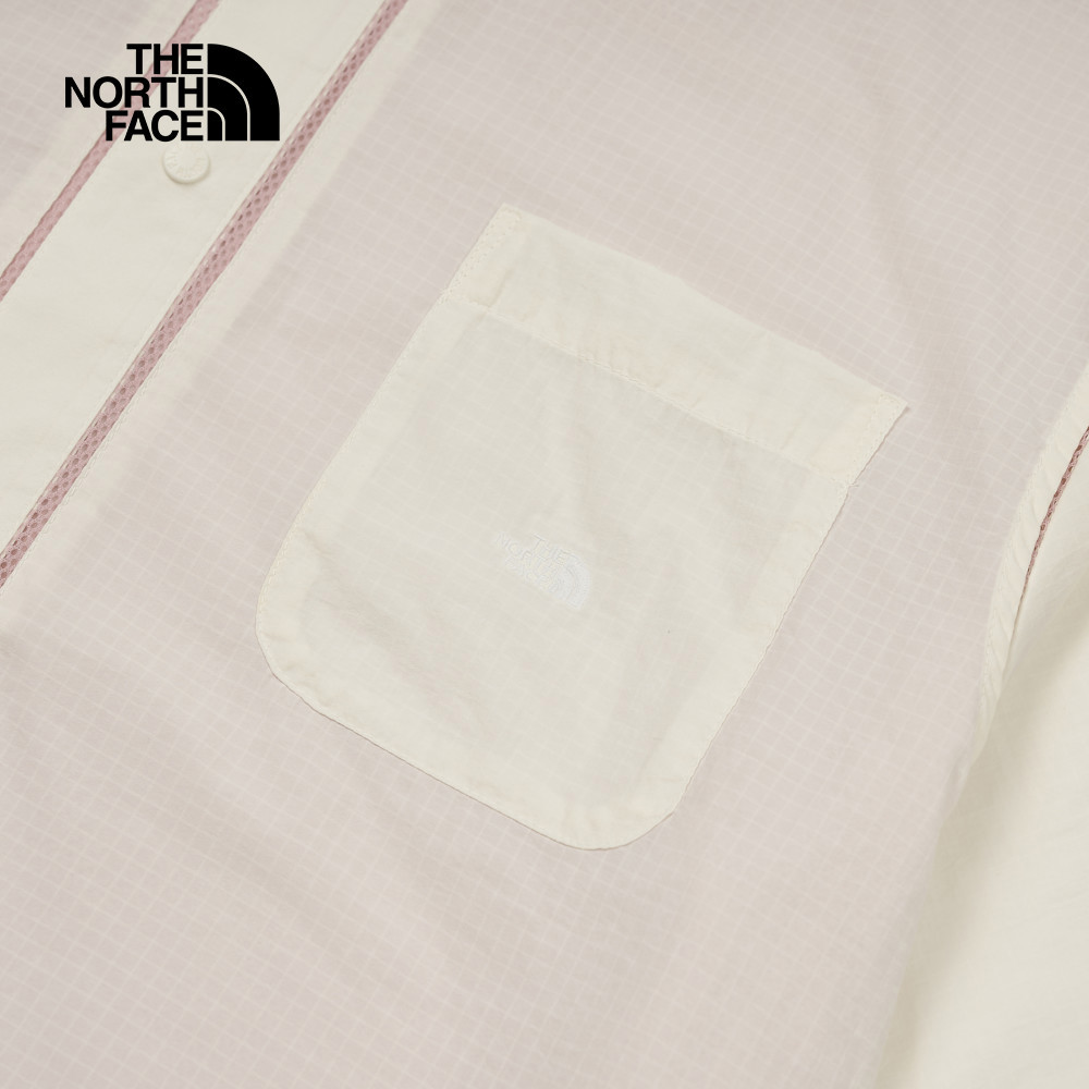 UE男款米白色舒適透氣短袖襯衫｜8CKPQLI