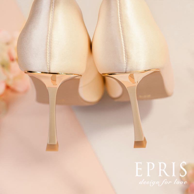 現貨 婚鞋新娘鞋 奶油月光-P516 婚禮素色高跟鞋推薦 7cm婚禮高跟鞋 尖頭高跟鞋 好走不磨腳時尚好搭配 版型偏小21.5-26 EPRIS艾佩絲-百合白