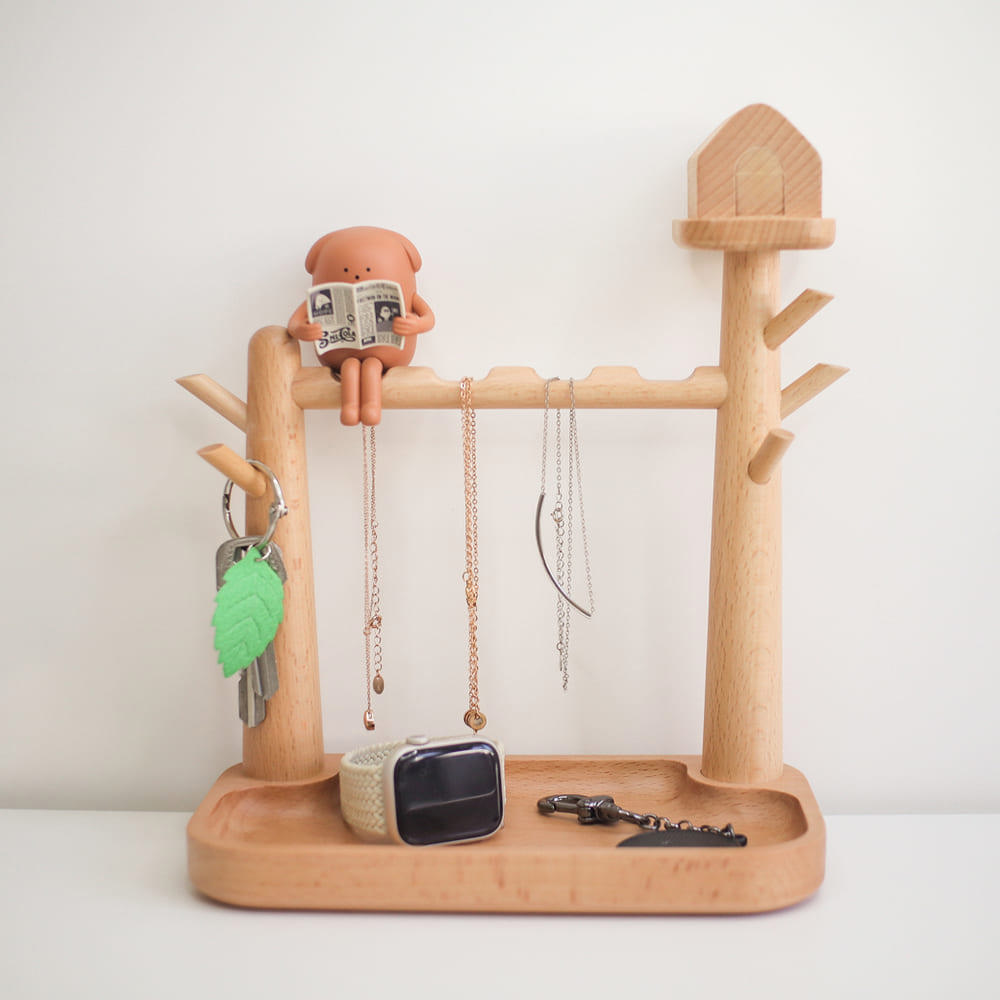 下殺972 TOSMU童心木 小樹屋鑰匙掛架/鑰匙架/飾品架/桌面收納 25Oct001